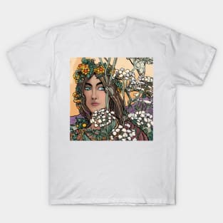 Homage Nouveau inspired by Flora the nature goddess T-Shirt